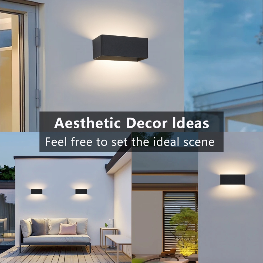 Brilagi - LED Buitenwandlamp DONNANI LED/7W/230V 20 cm zwart IP44