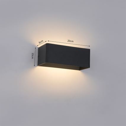 Brilagi - LED Buitenwandlamp DONNANI LED/7W/230V 20 cm zwart IP44