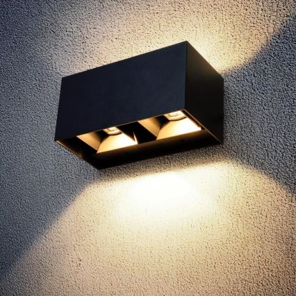Brilagi - LED buitenwandlamp DOUBLE CUBE LED/12W/230V zwart IP65