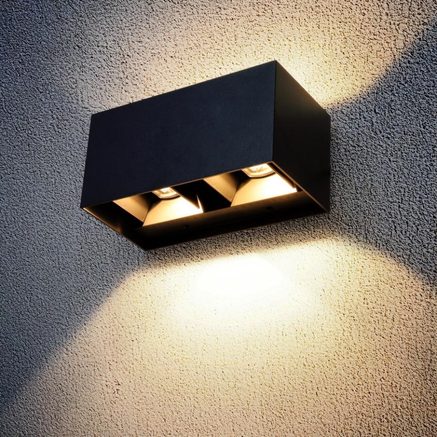 Brilagi - LED buitenwandlamp DOUBLE CUBE LED/12W/230V zwart IP65