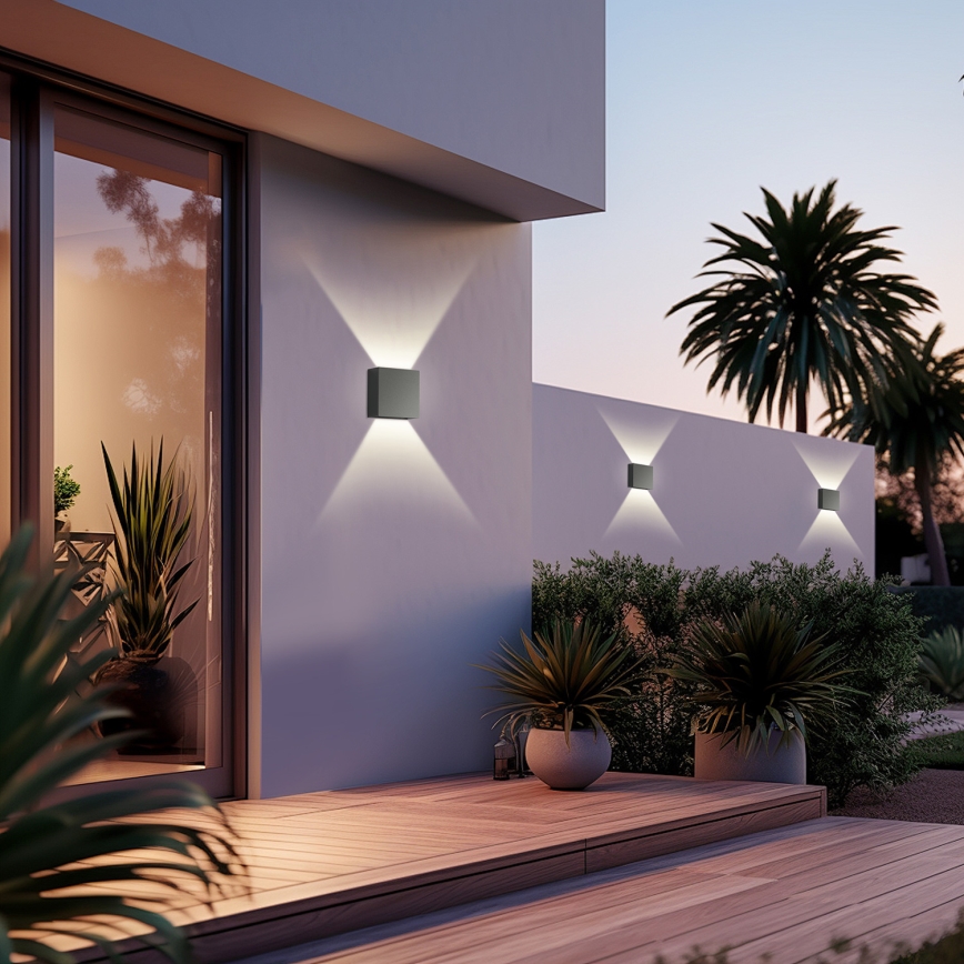 Brilagi - LED buitenwandlamp DOUBLERAY LED/4W/230V antraciet IP65