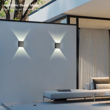 Brilagi - LED buitenwandlamp DOUBLERAY LED/4W/230V antraciet IP65