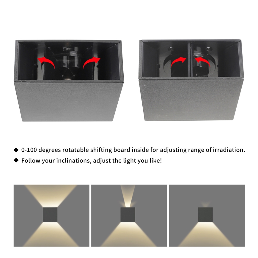 Brilagi - LED buitenwandlamp DOUBLERAY LED/4W/230V antraciet IP65
