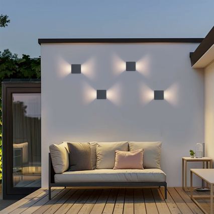 Brilagi - LED buitenwandlamp DOUBLERAY LED/6W/230V antraciet IP54