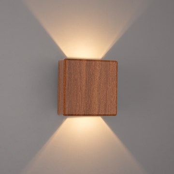 Brilagi - LED buitenwandlamp DOUBLERAY LED/6W/230V houtdecor IP54