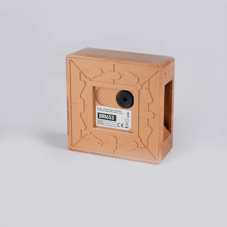 Brilagi - LED buitenwandlamp DOUBLERAY LED/6W/230V houtdecor IP54