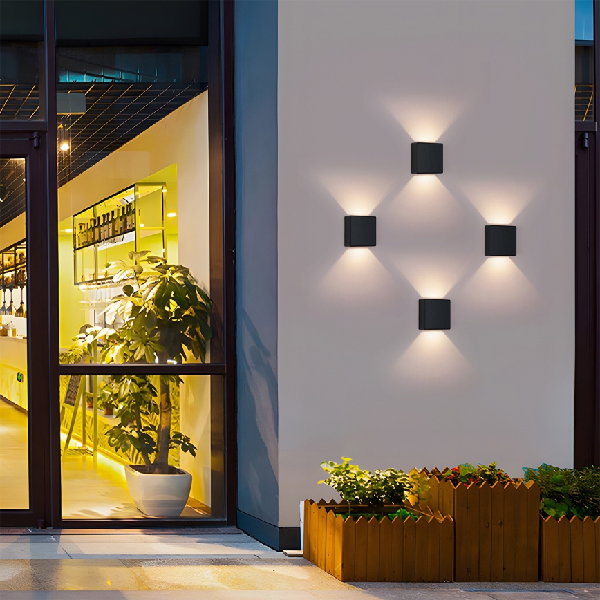 Brilagi - LED buitenwandlamp DOUBLERAY LED/6W/230V zwart IP54