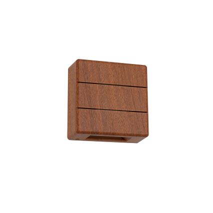 Brilagi - LED buitenwandlamp DOUBLERAY LINE LED/6W/230V met houtdecor IP54