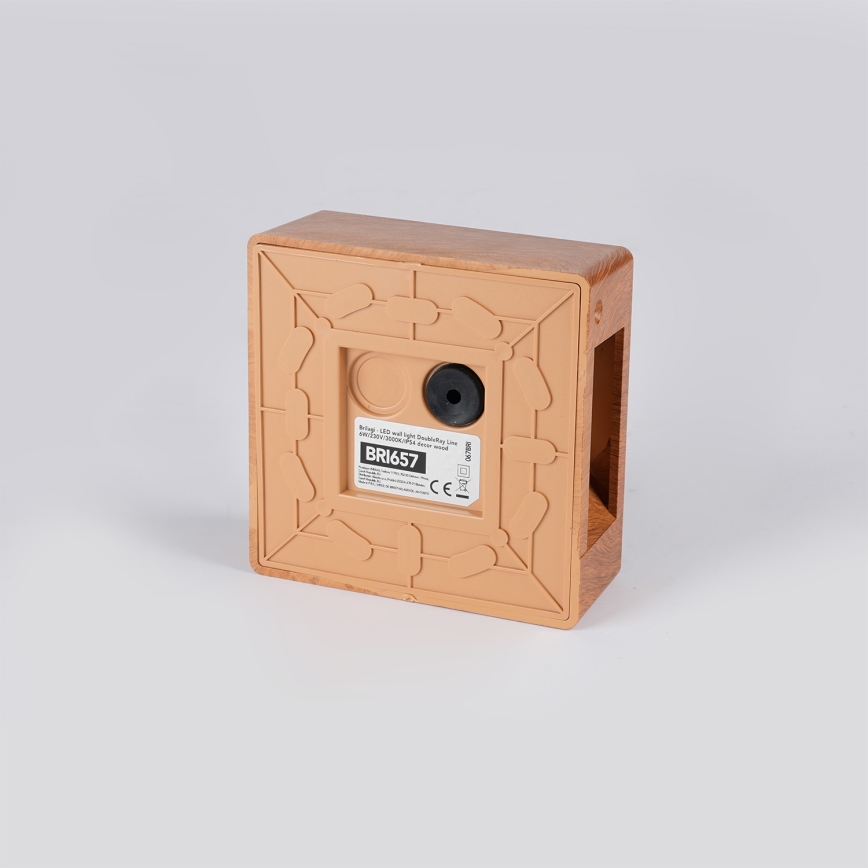 Brilagi - LED buitenwandlamp DOUBLERAY LINE LED/6W/230V met houtdecor IP54