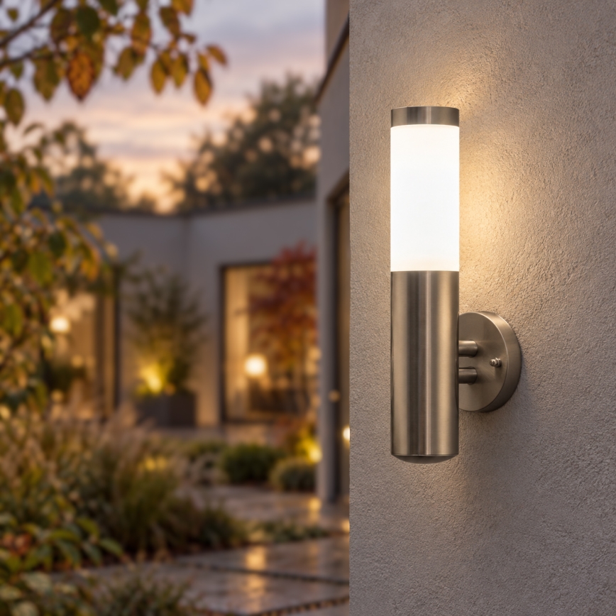 BRILAGI - LED buitenmuurlamp ELIA 1xE27/7W/230V 4000K IP44 mat chroom