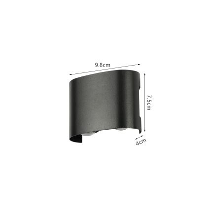 Brilagi - LED buitenwandlamp FLAREBOX LED/4W/230V zwart IP65