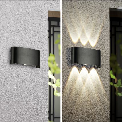 Brilagi - LED buitenwandlamp FLAREBOX LED/6W/230V zwart IP65