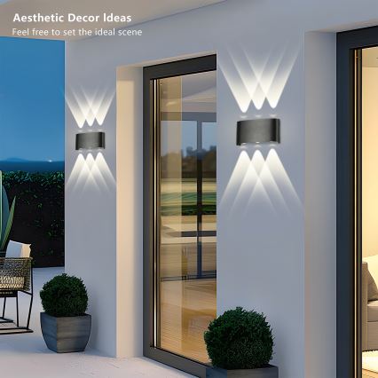Brilagi - LED buitenwandlamp FLAREBOX LED/6W/230V zwart IP65