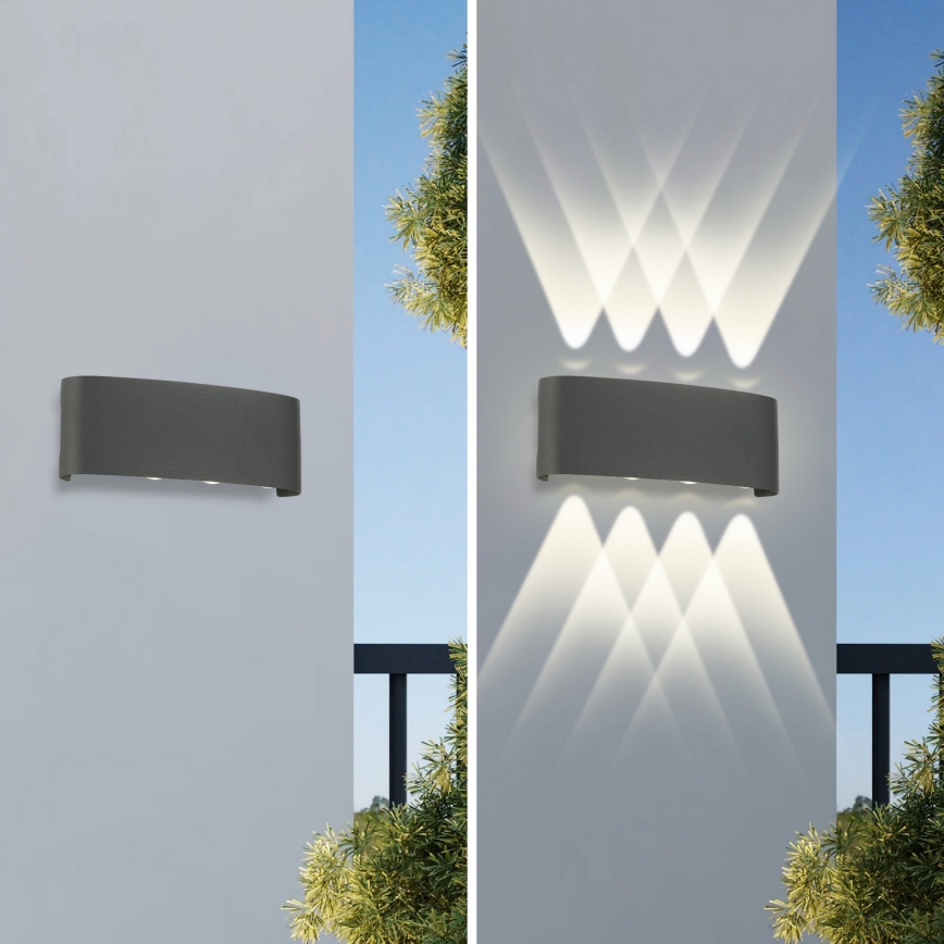 Brilagi - LED buitenwandlamp FLAREBOX LED/8W/230V antraciet IP65