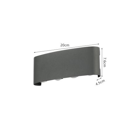 Brilagi - LED buitenwandlamp FLAREBOX LED/8W/230V antraciet IP65