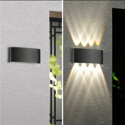 Brilagi - LED buitenwandlamp FLAREBOX LED/8W/230V zwart IP65