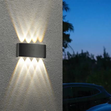 Brilagi - LED buitenwandlamp FLAREBOX LED/8W/230V zwart IP65