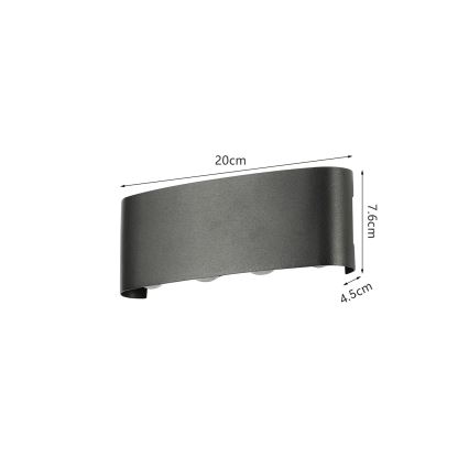 Brilagi - LED buitenwandlamp FLAREBOX LED/8W/230V zwart IP65