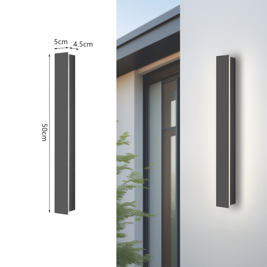 Brilagi - LED buitenwandlamp LINEAR LED/12W/230V 4000K IP65 50 cm antraciet CRI 90
