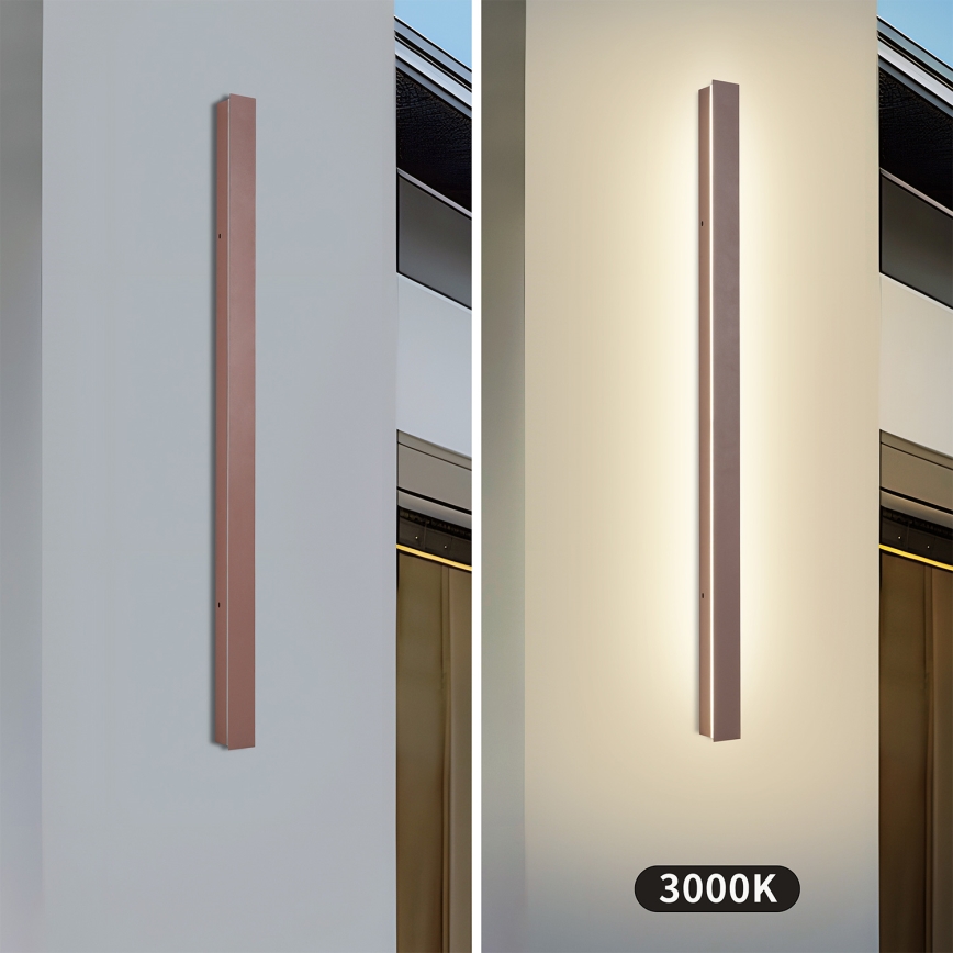 Brilagi - LED buitenwandlamp LINEAR LED/22W/230V 3000K IP65 100 cm bruin CRI 90