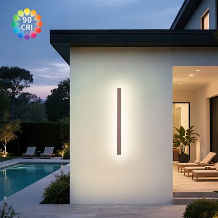 Brilagi - LED buitenwandlamp LINEAR LED/22W/230V 3000K IP65 100 cm bruin CRI 90