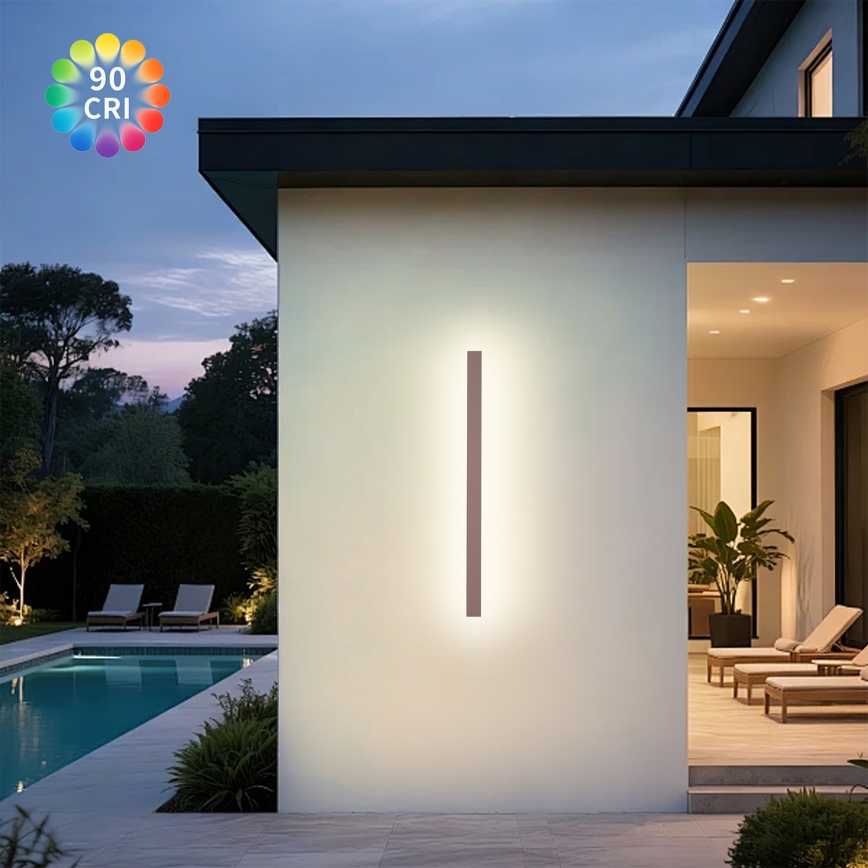 Brilagi - LED buitenwandlamp LINEAR LED/22W/230V 3000K IP65 100 cm bruin CRI 90