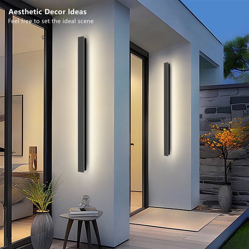 Brilagi - LINEAR LED buitenwandlamp/22W/230V 3000K IP65 100 cm zwart CRI 90