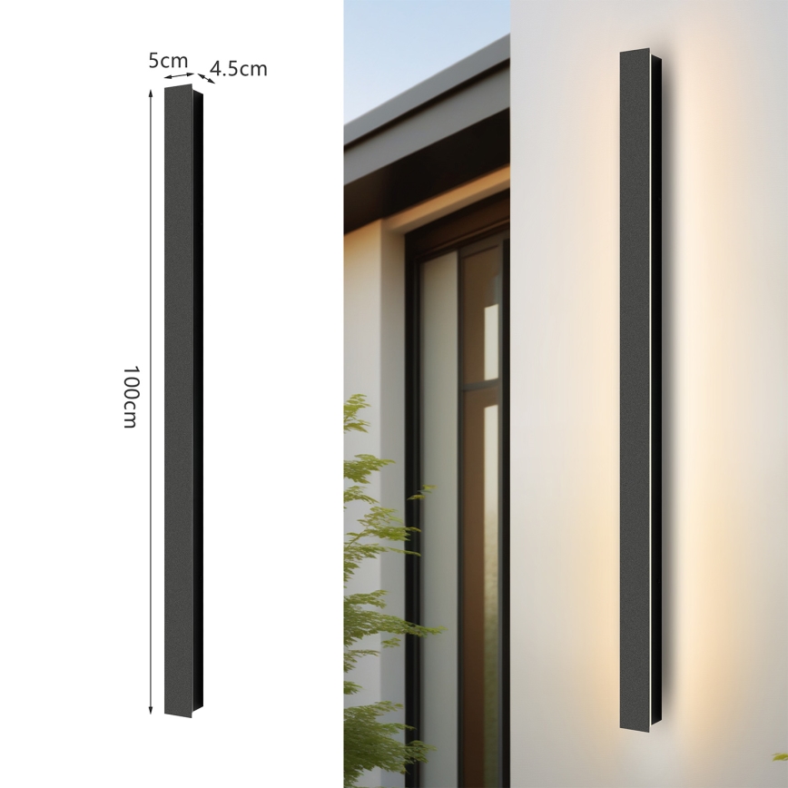 Brilagi - LED buitenwandlamp LINEAR LED/22W/230V 4000K IP65 100 cm zwart CRI 90