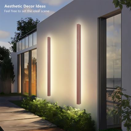 Brilagi - LINEAR LED buitenwandlamp 32W/230V 3000K IP65 140 cm, bruin, CRI 90
