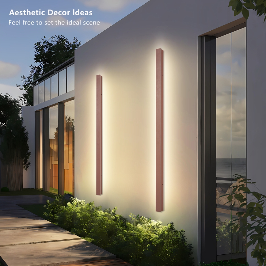 Brilagi - LINEAR LED buitenwandlamp 32W/230V 3000K IP65 140 cm, bruin, CRI 90