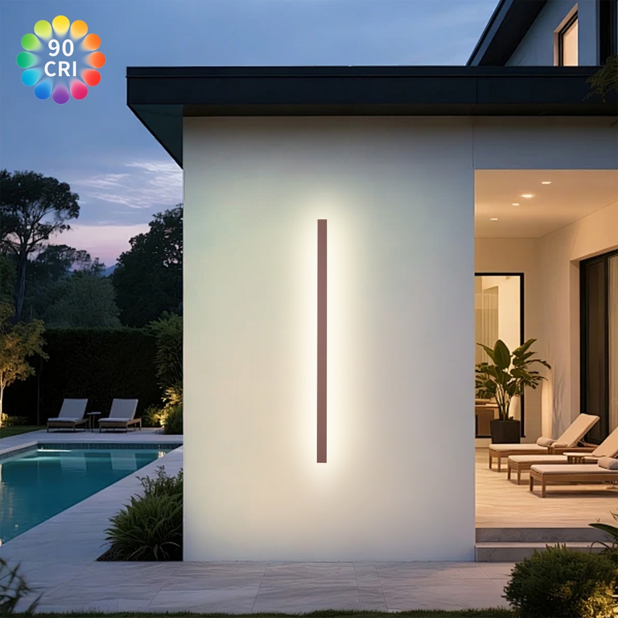 Brilagi - LINEAR LED buitenwandlamp 32W/230V 3000K IP65 140 cm, bruin, CRI 90