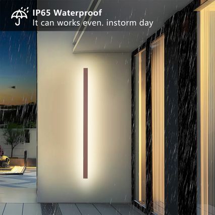 Brilagi - LINEAR LED buitenwandlamp 32W/230V 3000K IP65 140 cm, bruin, CRI 90