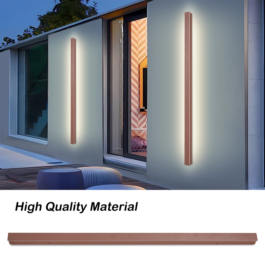 Brilagi - LINEAR LED buitenwandlamp 32W/230V 3000K IP65 140 cm, bruin, CRI 90