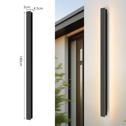 Brilagi - Buitenwandlamp LINEAR LED/32W/230V 4000K IP65 140 cm zwart CRI 90