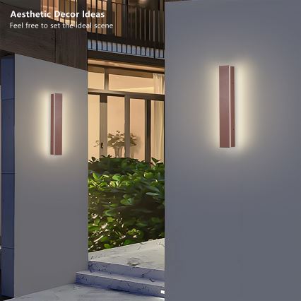 Brilagi - LED buitenwandlamp LINEAR LED/8W/230V 3000K IP65 30 cm bruin CRI 90