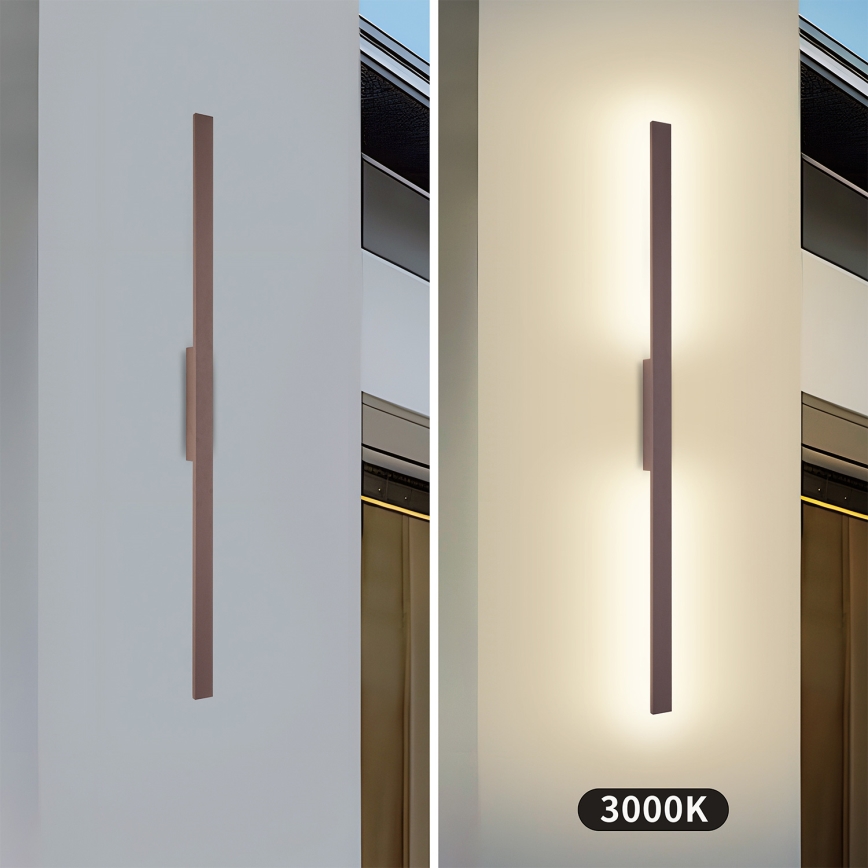 Brilagi - LED buitenwandlamp LUNA LED/24W/230V 3000K IP65 100 cm bruin CRI 90