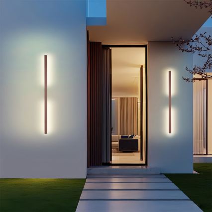 Brilagi - LED buitenwandlamp LUNA LED/24W/230V 3000K IP65 100 cm bruin CRI 90