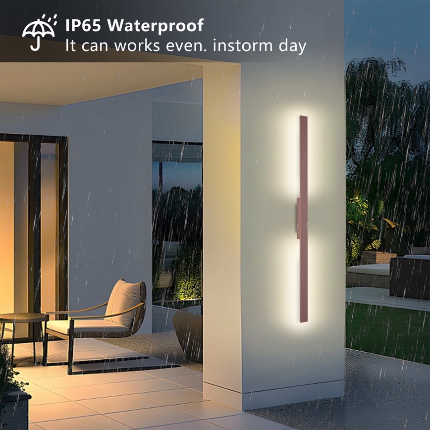 Brilagi - LED buitenwandlamp LUNA LED/24W/230V 3000K IP65 100 cm bruin CRI 90