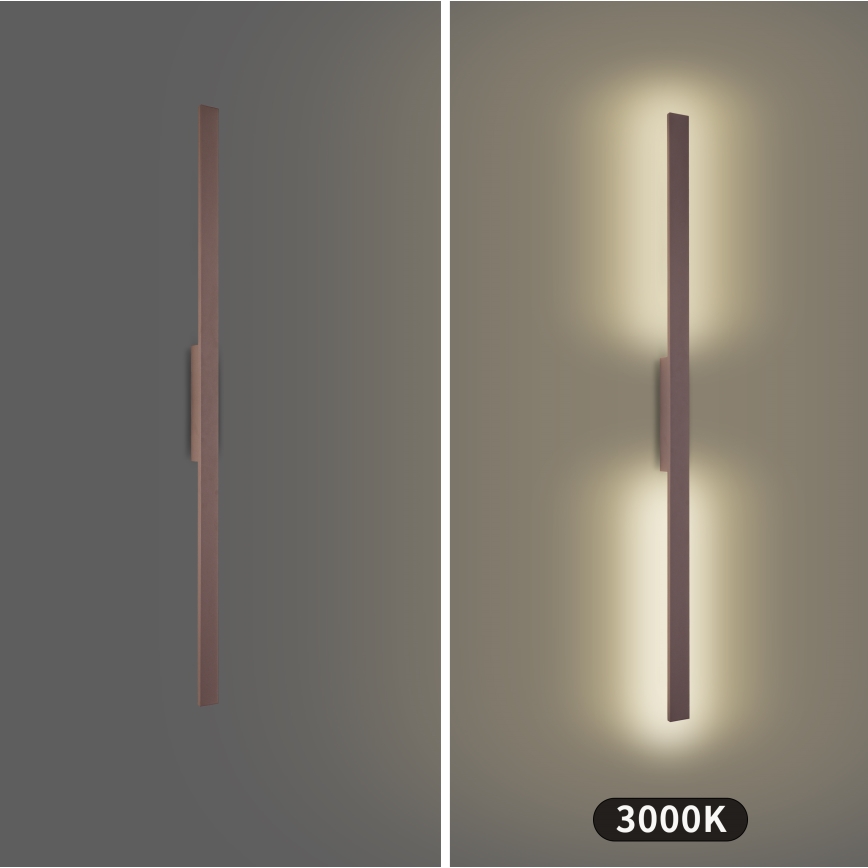Brilagi - LED buitenwandlamp LUNA LED/24W/230V 3000K IP65 100 cm bruin CRI 90