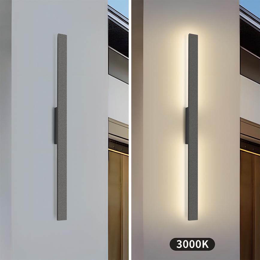 Brilagi - LED Buitenwandlamp LUNA LED/24W/230V 3000K IP65 100 cm antraciet CRI 90
