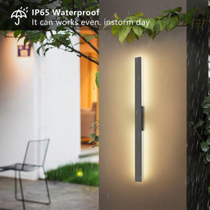 Brilagi - LED Buitenwandlamp LUNA LED/24W/230V 3000K IP65 100 cm antraciet CRI 90