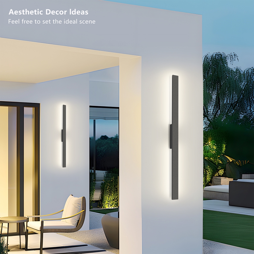 Brilagi - LED Buitenwandlamp LUNA LED/24W/230V 3000K IP65 100 cm antraciet CRI 90