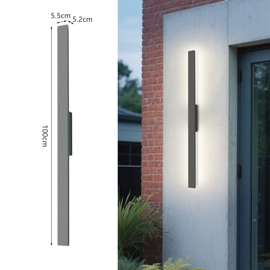 Brilagi - LED Buitenwandlamp LUNA LED/24W/230V 3000K IP65 100 cm antraciet CRI 90