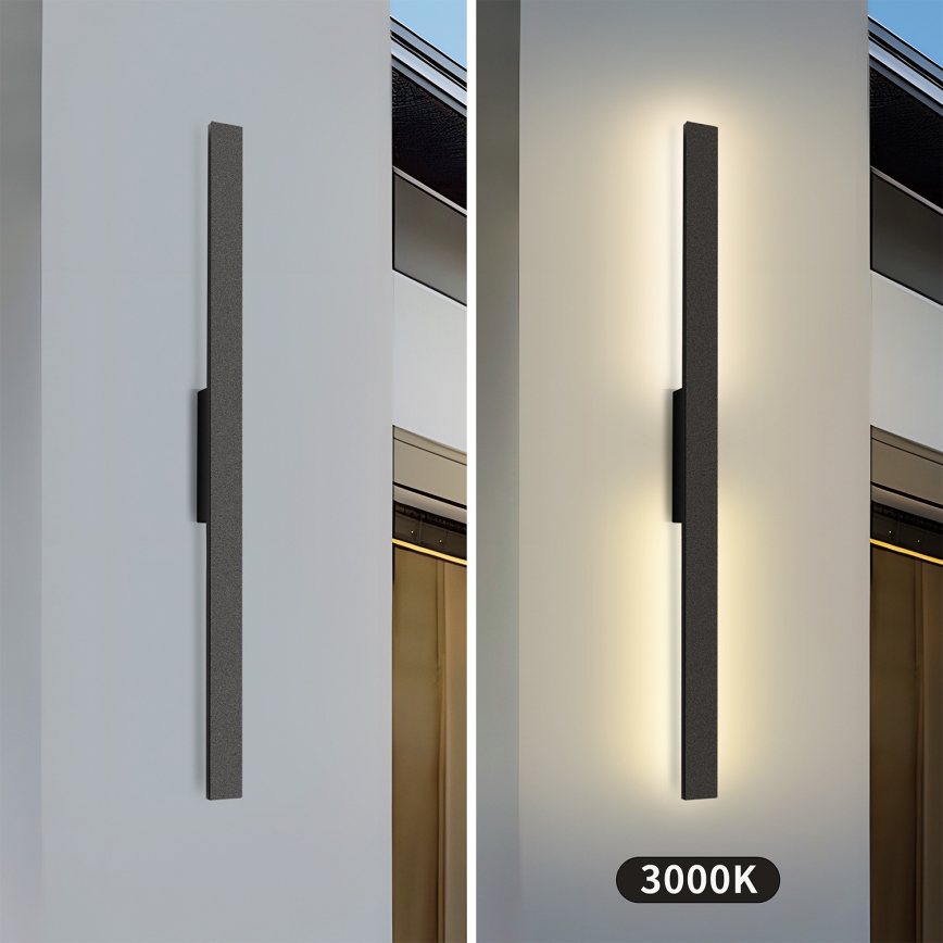 Brilagi - LED buitenmuurlamp LUNA LED/24W/230V 3000K IP65 100 cm zwart CRI 90