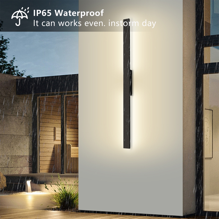 Brilagi - LED buitenmuurlamp LUNA LED/24W/230V 3000K IP65 100 cm zwart CRI 90