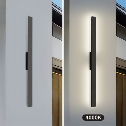Brilagi - LED buitenwandlamp LUNA LED/24W/230V 4000K IP65 100 cm zwart CRI 90