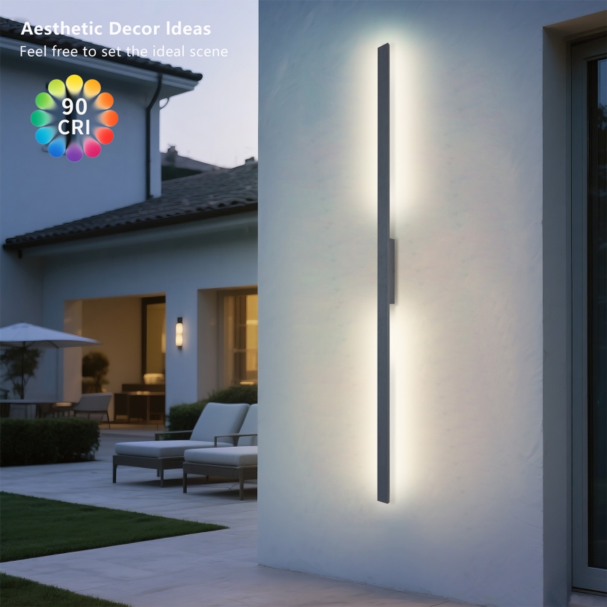 Brilagi - LED buitenwandlamp LUNA LED/30W/230V 3000K IP65 150 cm antraciet CRI 90