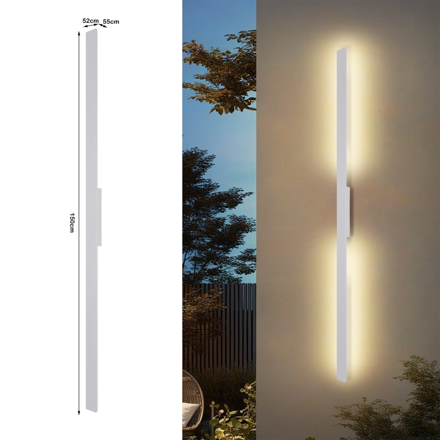 Brilagi - LED buitenwandlamp LUNA LED/30W/230V 3000K IP65 150 cm wit CRI 90