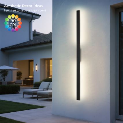 Brilagi - LED buitenwandlamp LUNA LED/30W/230V 4000K IP65 150 cm zwart CRI 90