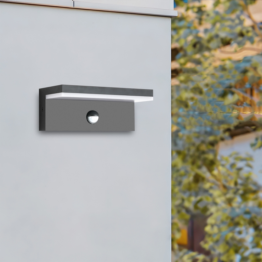 Brilagi - LED buitenmuurlamp met sensor TESSI LED/10W/230V antraciet IP54